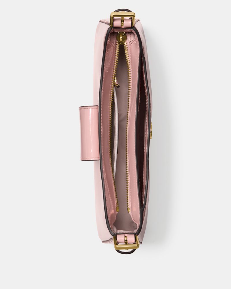 Kate Spade,Reegan Patent Fabric Small Shoulder Bag,Shoulder Bag,Metal,Logo,Day Party,Pink