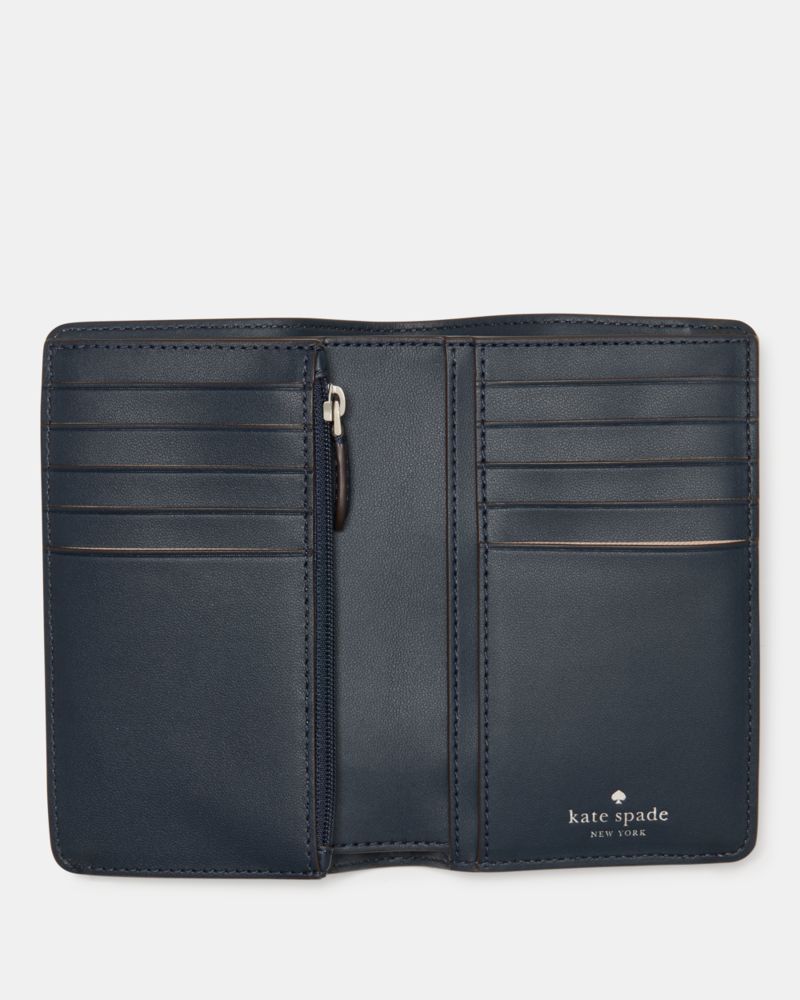 Kate Spade,Phoebe Medium Wallet,Leather,Bi Fold,Logo,Gold Metal,Casual,Lavender
