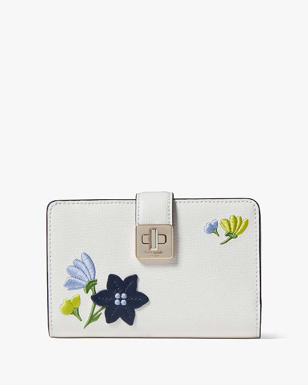 Phoebe Floral Applique Medium Wallet | Kate Spade Outlet