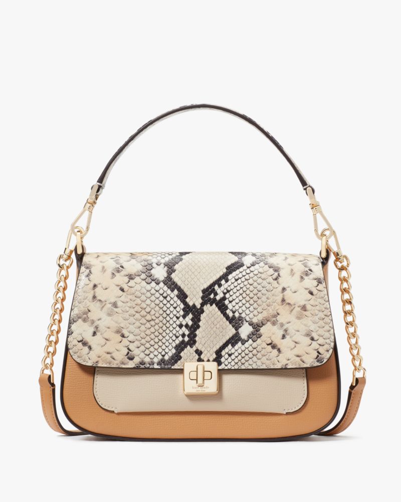 Phoebe Snake Embossed Flap Crossbody