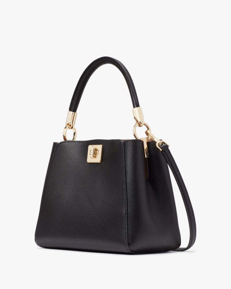 Kate Spade,Phoebe Small Top Handle Satchel,Lining Leather,Satchel,No Embellishment,Lined,Casual,Black