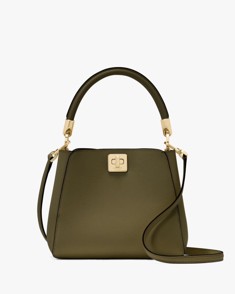 Kate Spade,Phoebe Small Top Handle Satchel,Lining Leather,Satchel,No Embellishment,Lined,Casual,Olive