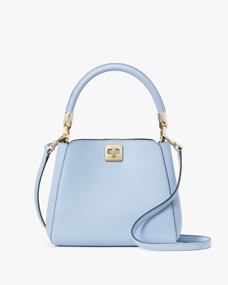 Kate Spade,Phoebe Small Top Handle Satchel,Lining Leather,Satchel,No Embellishment,Lined,Casual,Blue