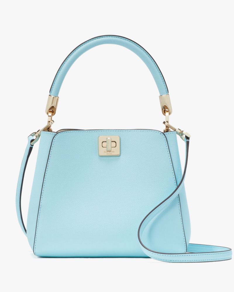 Kate Spade,Phoebe Small Top Handle Satchel,Lining Leather,Satchel,No Embellishment,Lined,Casual,Blue