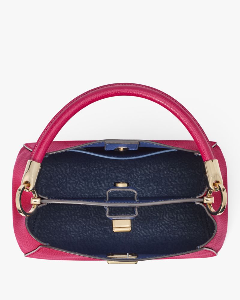 Kate Spade,Phoebe Small Top Handle Satchel,Lining Leather,Satchel,No Embellishment,Lined,Casual,Maroon