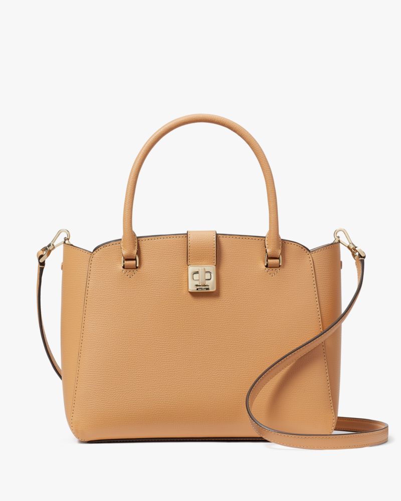 Kate Spade,Phoebe Medium Satchel,Lining Leather,Satchel,No Embellishment,Lined,Work,Brown