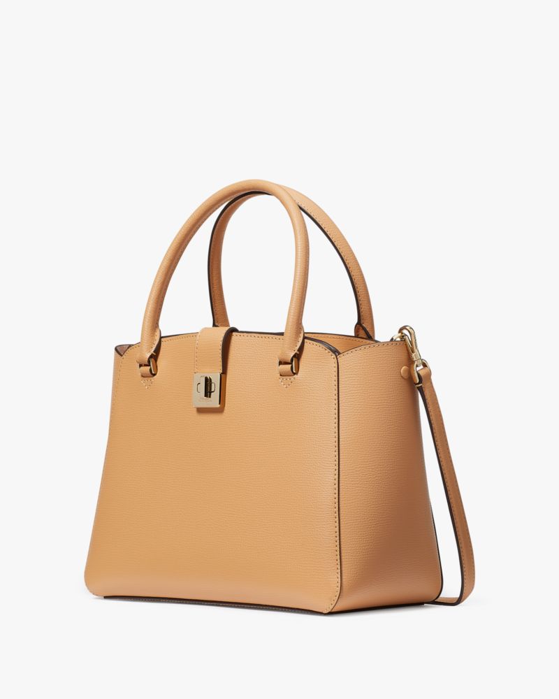 Kate Spade,Phoebe Medium Satchel,Lining Leather,Satchel,No Embellishment,Lined,Work,Brown