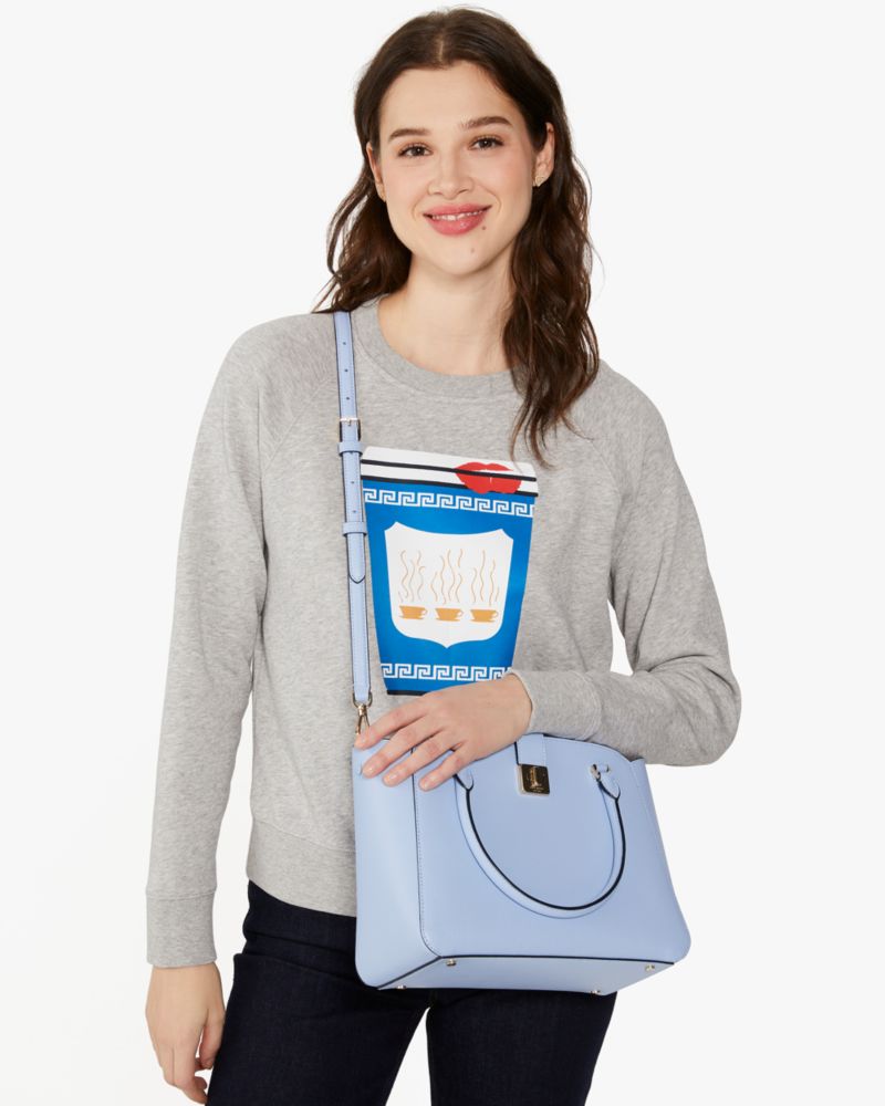 Kate Spade,Phoebe Medium Satchel,Lining Leather,Satchel,Logo,Engraved Detail,Lined,Work,