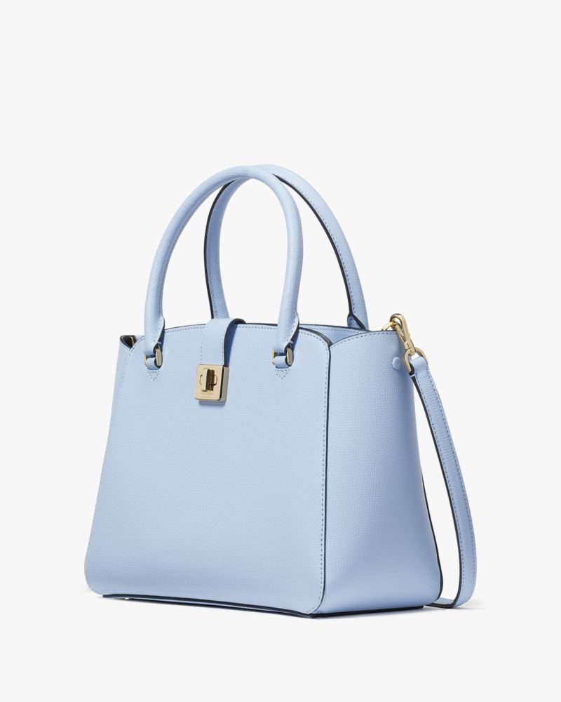 Kate Spade,Phoebe Medium Satchel,Lining Leather,Satchel,No Embellishment,Lined,Work,Blue