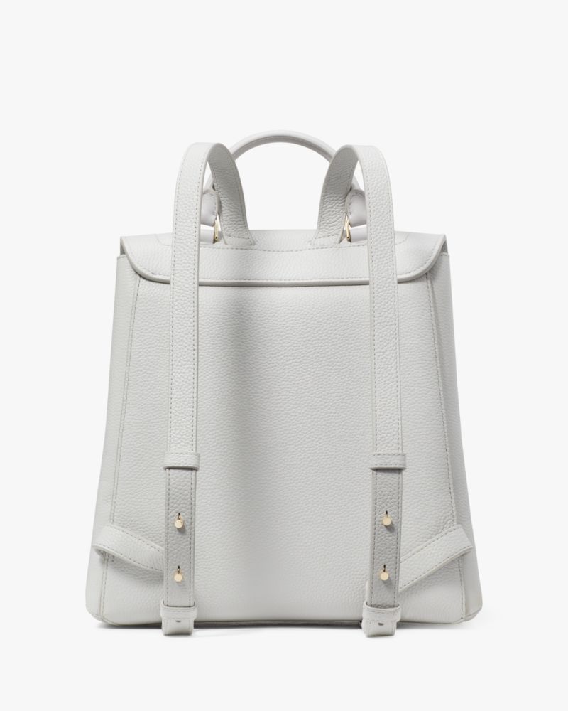 Kate Spade,Essential Medium Backpack,Leather,Backpack,Word Embellishment,Logo,Casual,Gray