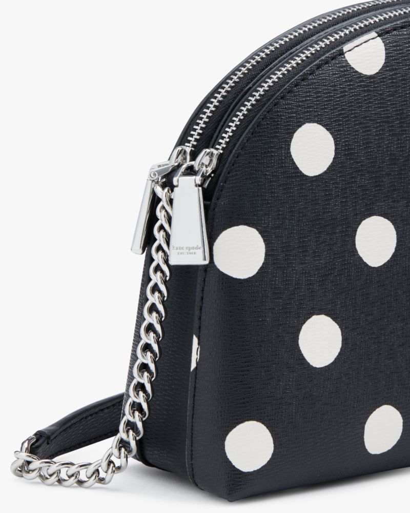 Morgan Sunshine Dot Double-zip Dome Crossbody