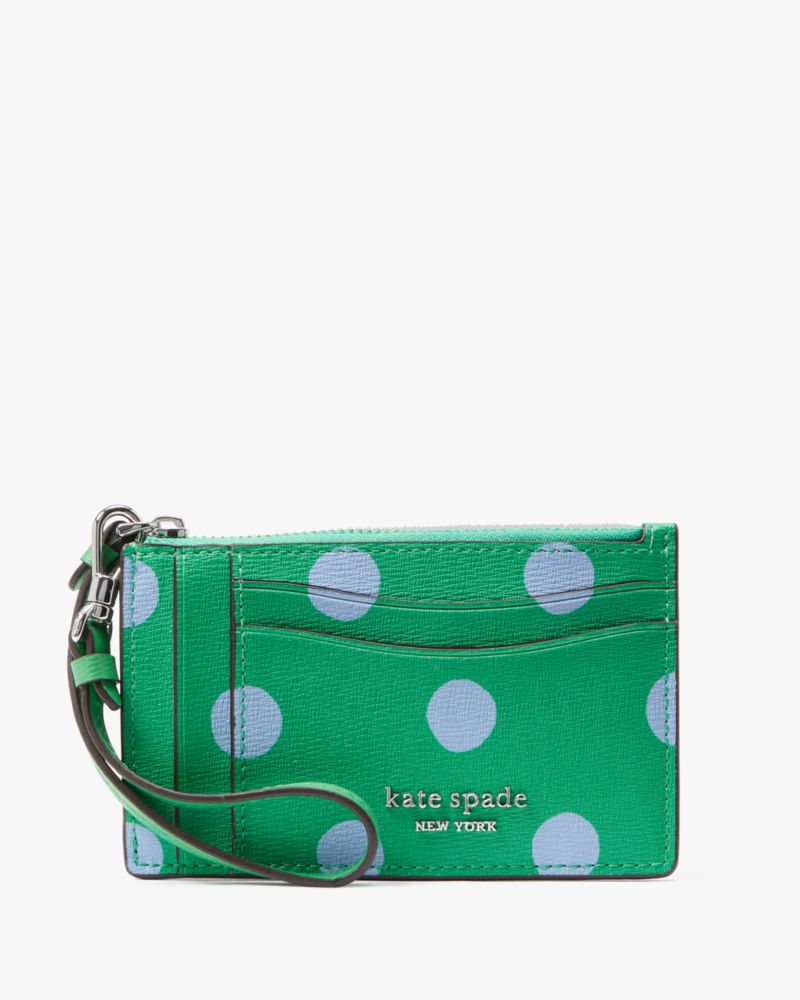 Kate Spade,Morgan Sunshine Dot Card Case Wristlet,Candy Grass Multi