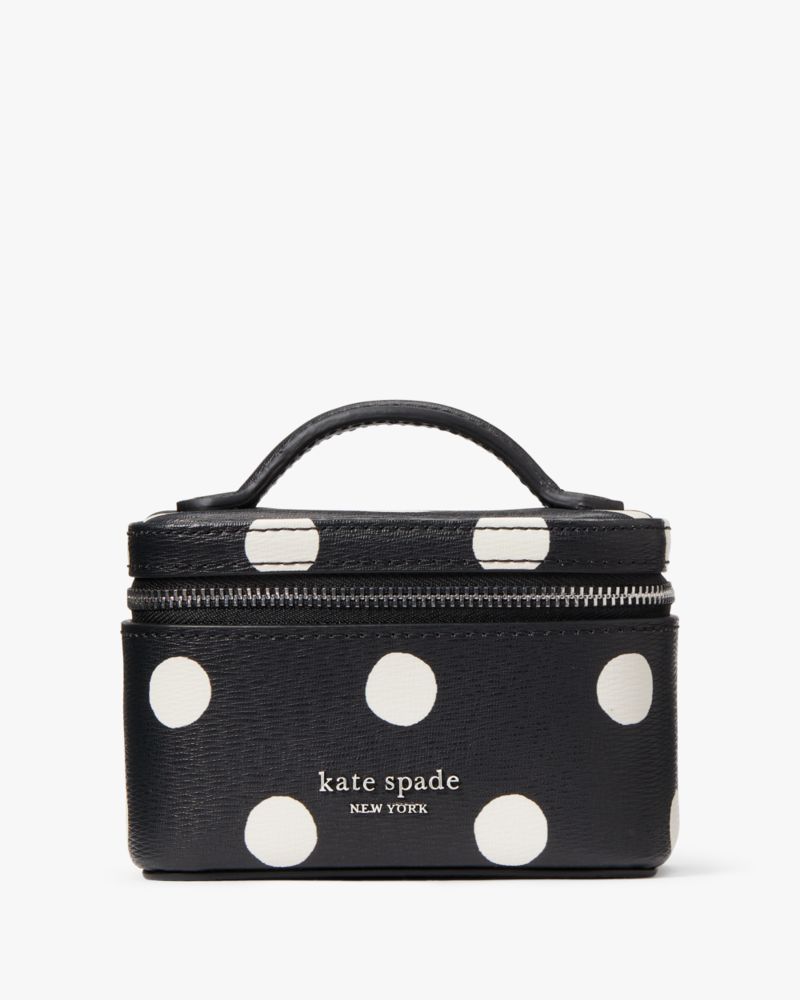 Kate Spade Morgan Sunshine Dot Printed Pvc Card Holder in Black