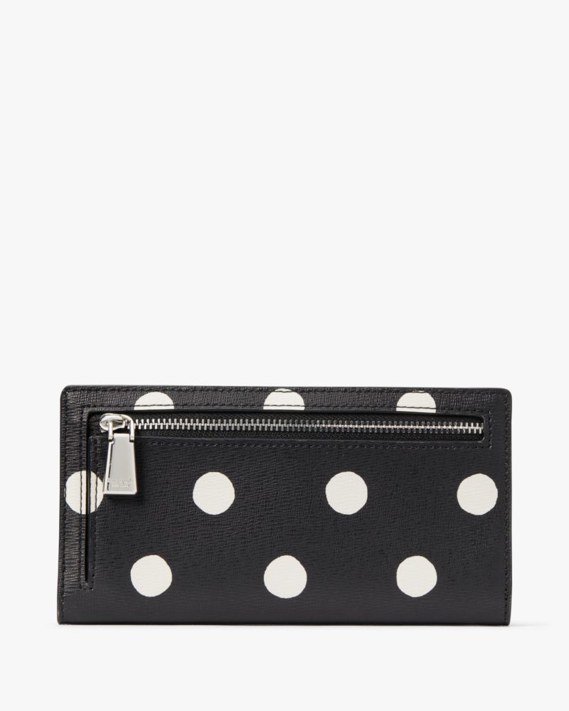 Kate Spade,Morgan Sunshine Dot Slim Bifold Wallet,Black Multi