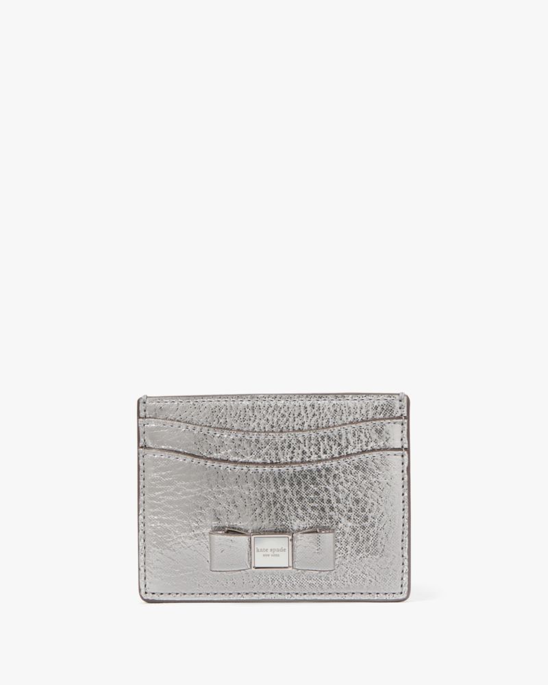 Morgan Bow Embellished Metallic Card Holder | Kate Spade New York