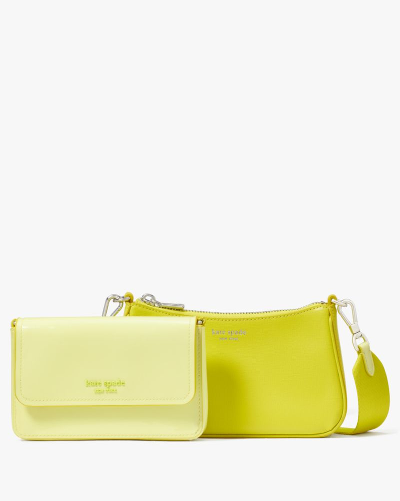 Kate Spade,Double Up Patent Leather Crossbody,Wasabi Multi