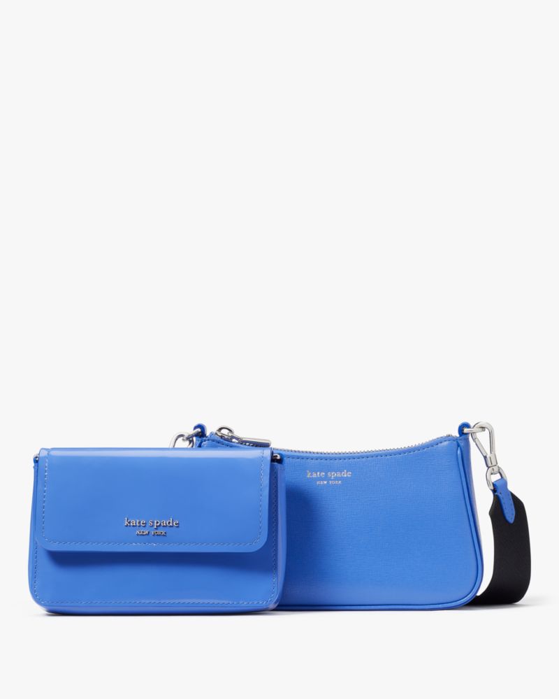 Kate Spade,Double Up Patent Leather Crossbody,Fluorite