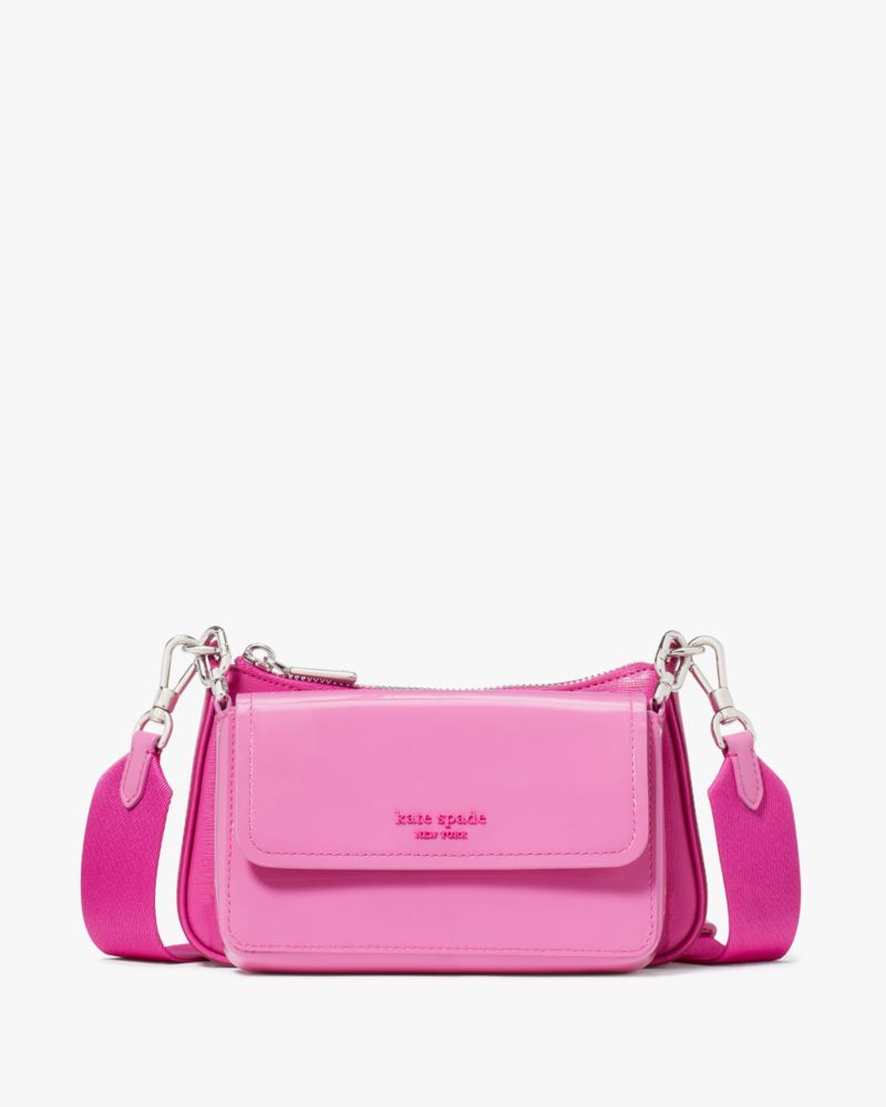 Kate Spade,Double Up Patent Leather Crossbody,Echinacea Flower Multi