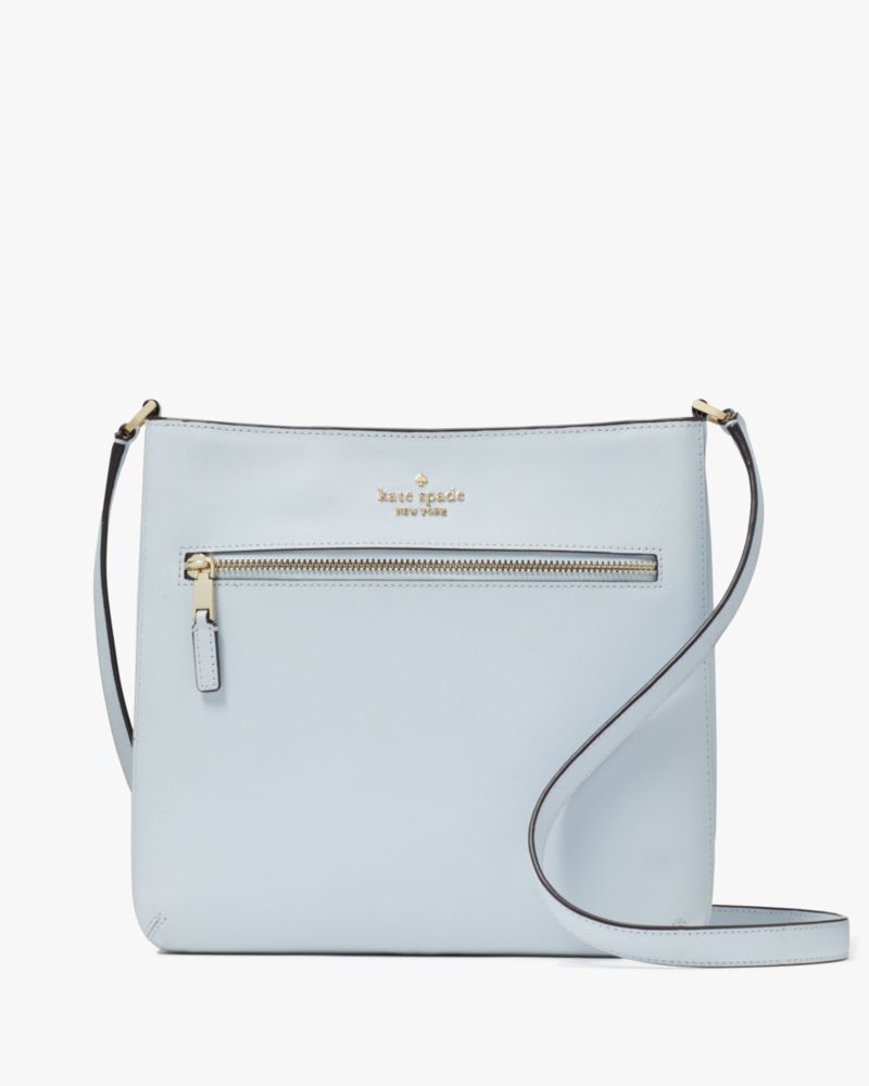 Kate Spade,On Purpose Large Swingpack Crossbody,Lining Leather,Crossbody,Metal,Logo,Lined,Casual,Blue