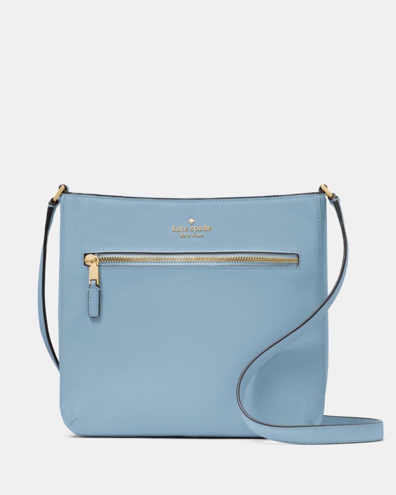 Kate Spade,On Purpose Large Swingpack Crossbody,Lining Leather,Crossbody,Logo,Metal,Lined,Casual,Blue