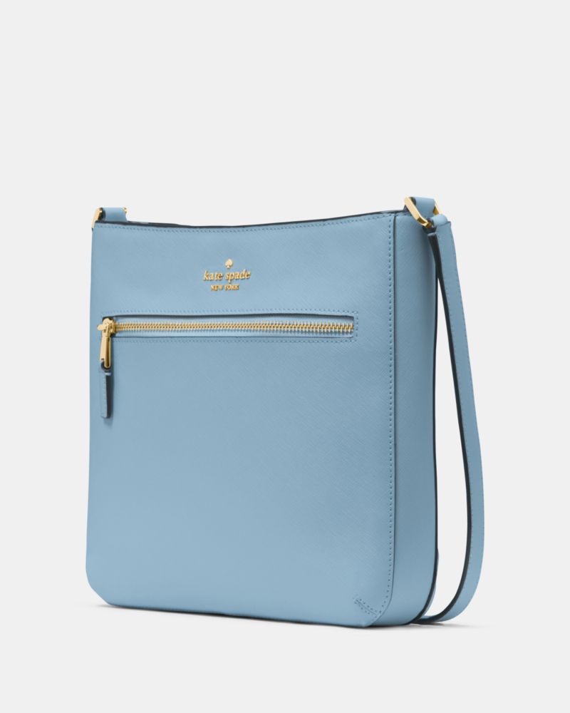 Kate Spade,On Purpose Large Swingpack Crossbody,Lining Leather,Crossbody,Logo,Metal,Lined,Casual,Blue