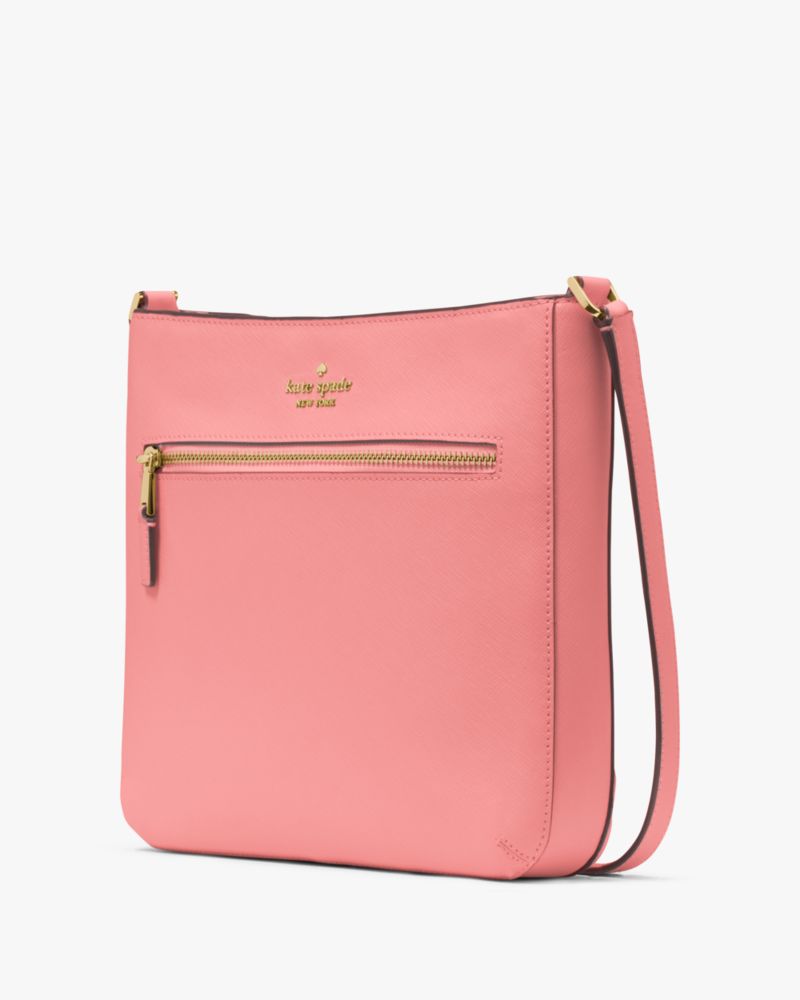 Kate Spade,On Purpose Large Swingpack Crossbody,Lining Leather,Crossbody,Logo,Metal,Lined,Casual,Pink