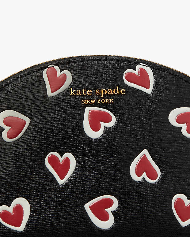 Morgan Stencil Hearts Small Dome Cosmetic Case | Kate Spade New York