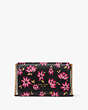 Kate Spade,Morgan Winter Blooms Embossed Flap Chain Wallet,Pink Multi