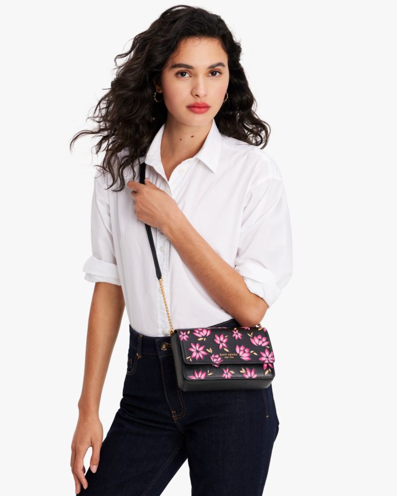 Kate Spade,Morgan Winter Blooms Embossed Flap Chain Wallet,