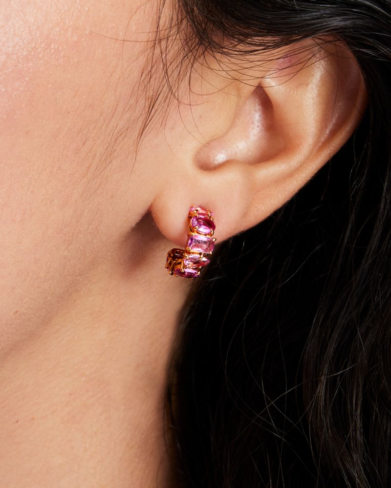 Kate Spade,Candy Shop Small Stone Hoops,Fuchsia