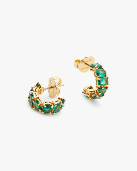 Kate Spade,Candy Shop Small Stone Hoops,Emerald