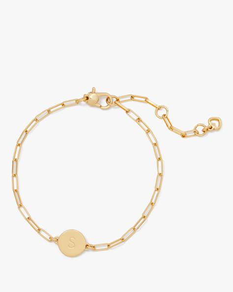 Kate Spade,S Initial Chain Bracelet,Gold