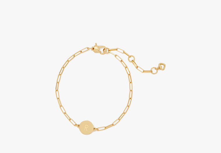 Kate Spade,R Initial Chain Bracelet,Gold