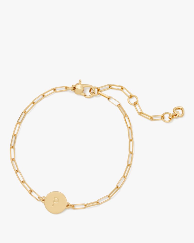 Kate Spade,P Initial Chain Bracelet,Gold
