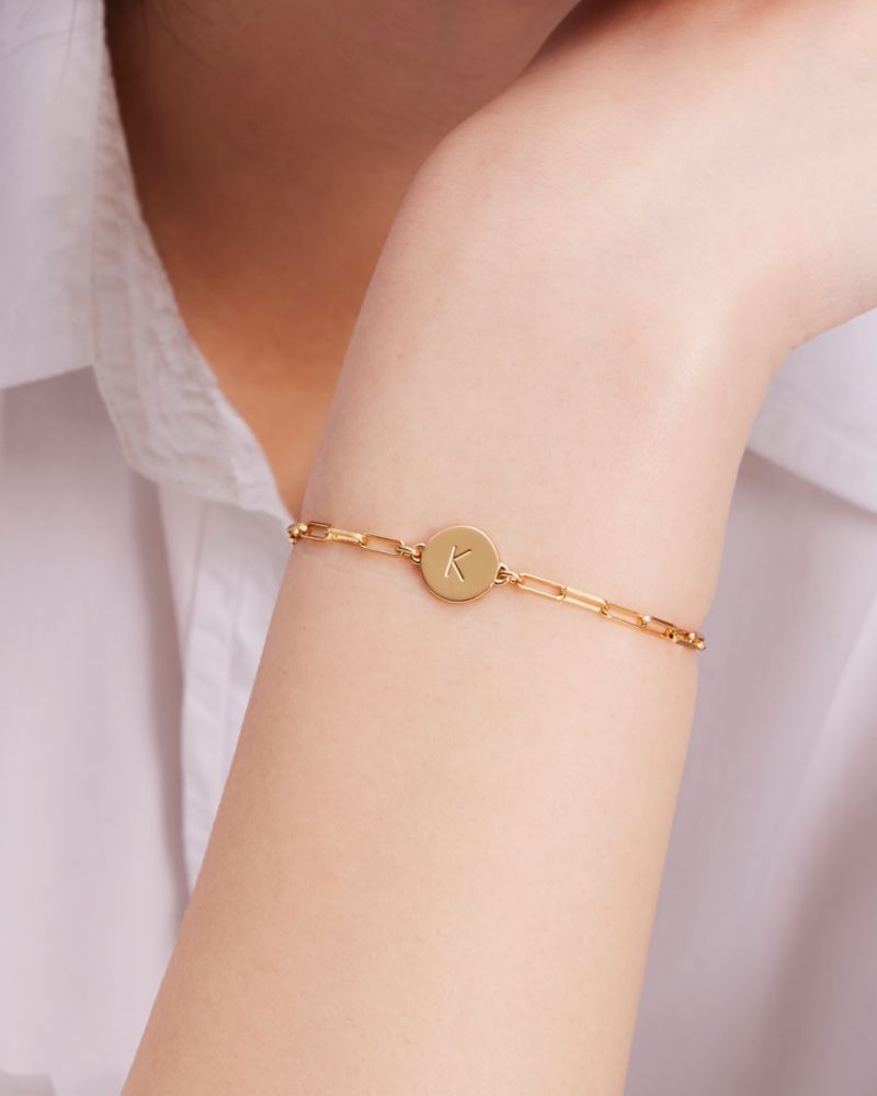 Kate Spade,P Initial Chain Bracelet,Gold