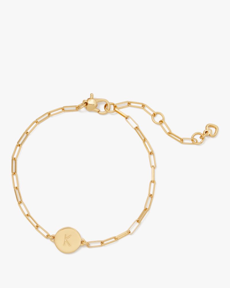 Kate Spade,K Initial Chain Bracelet,Gold