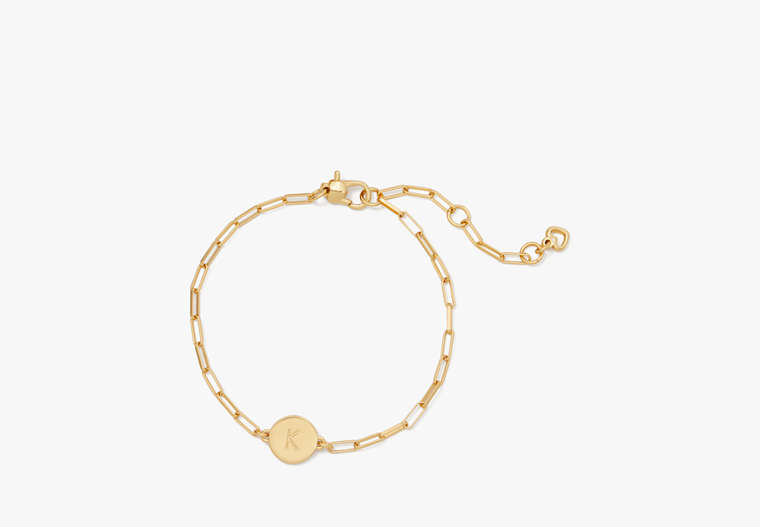 Kate Spade,K Initial Chain Bracelet,Gold