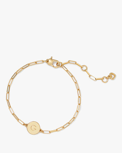 Kate Spade,G Initial Chain Bracelet,Gold