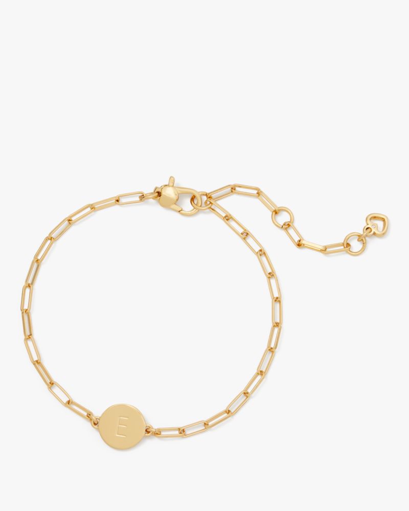 Kate Spade,E Initial Chain Bracelet,Gold