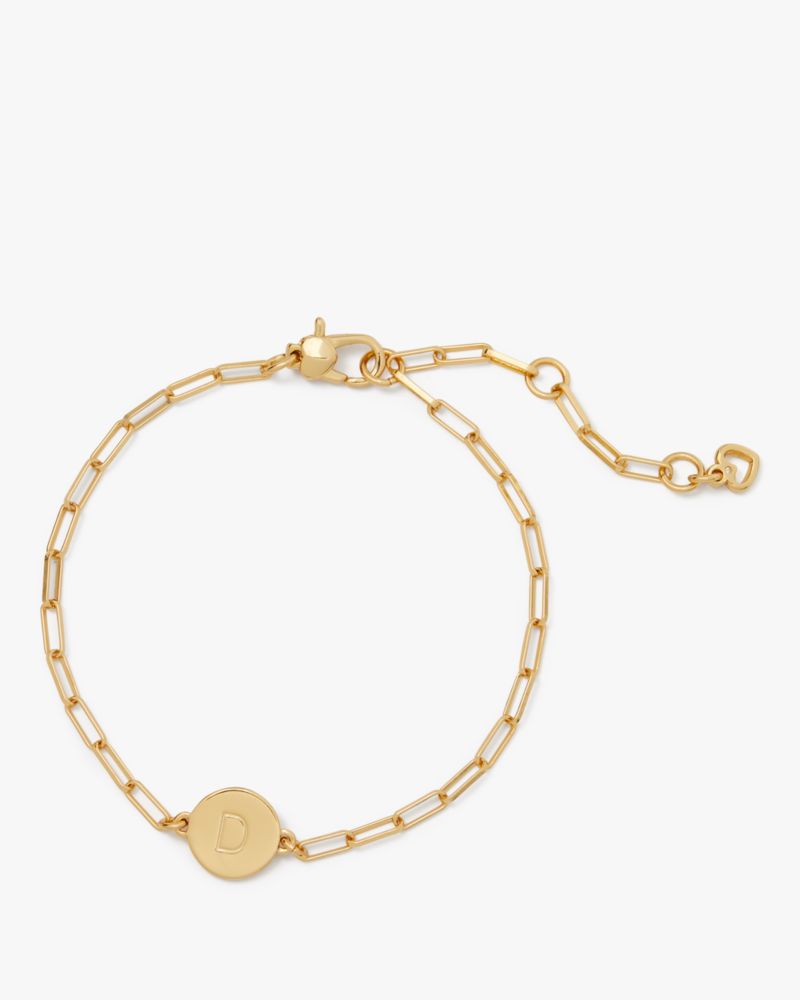 Kate Spade,D Initial Chain Bracelet,Gold