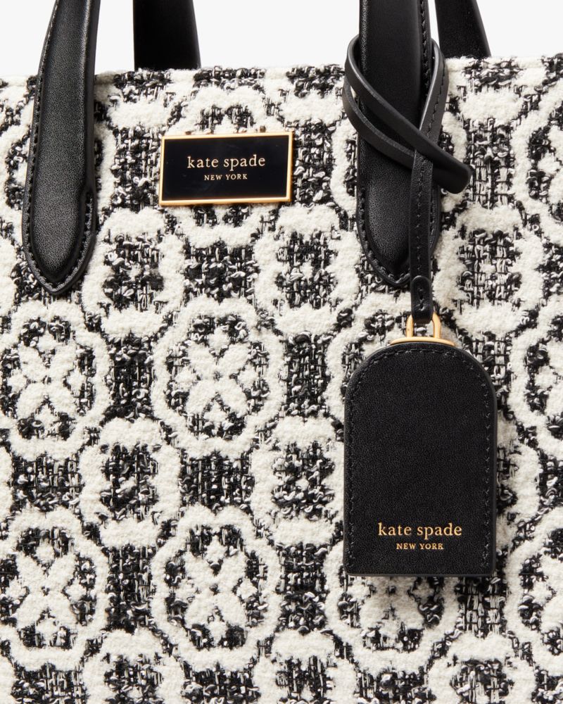 Manhattan Spade Flower Monogram Tweed Small Tote | Kate