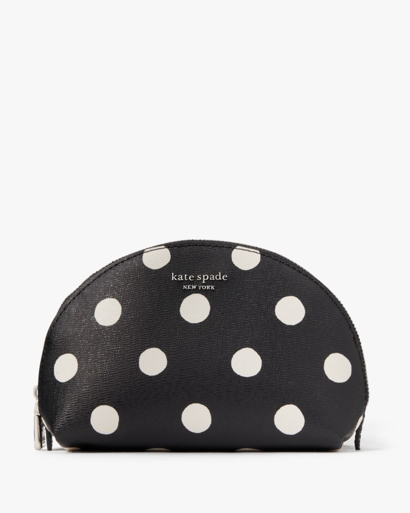 Kate Spade,モーガン サンシャイン ドット スモール ドーム コスメティック ケース,ポーチ,ブラックマルチ