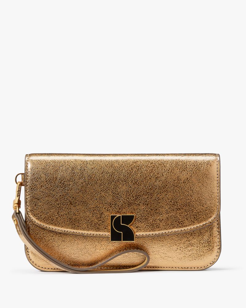 Dakota Crinkle Metallic Flap Wristlet