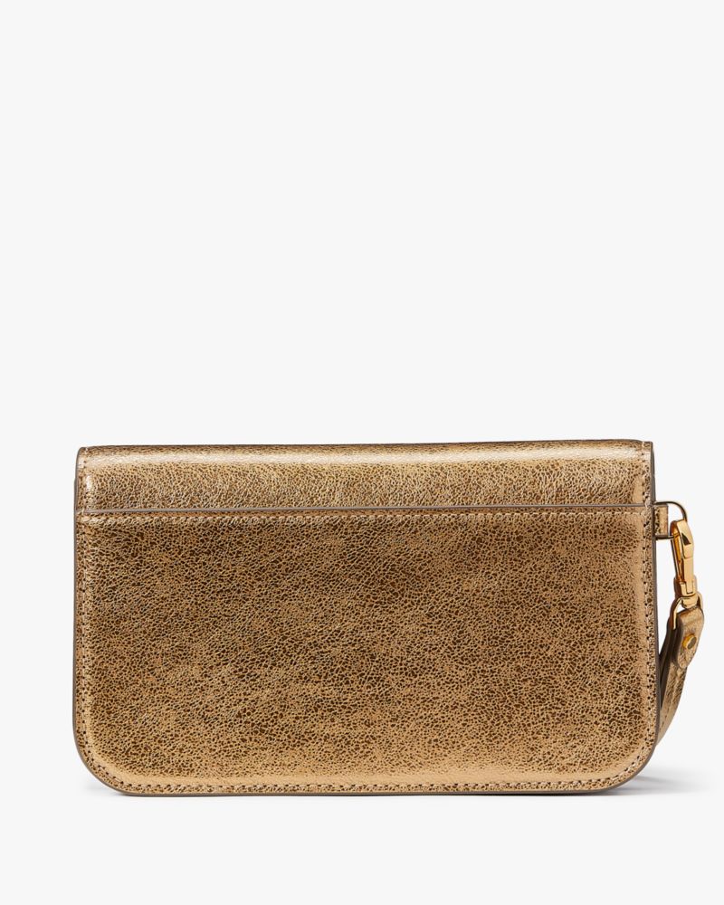 Kate Spade,Dakota Crinkle Metallic Flap Wristlet,