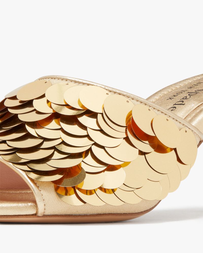 Kate Spade,Malibu Sequin Sandals,Cotton,Slides,Sandals,Embellished,Sequin,Party,Beige