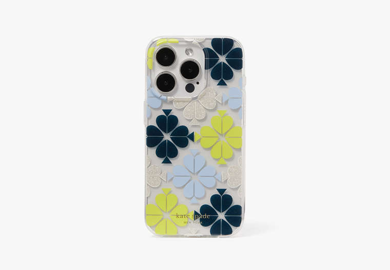 Kate Spade,Spade Flower iPhone 15 Pro Case,Clear Multi