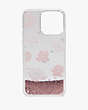 Kate Spade,Dotty Floral Liquid Glitter iPhone 15 Pro Max Case,Clear Multi