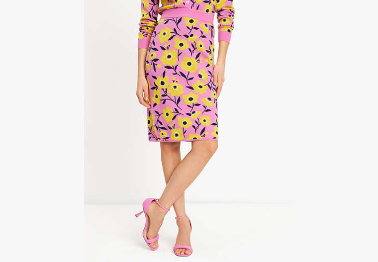 Kate Spade,Sunshine Floral Embellished Pencil Skirt,Sunshine Floral print,Echinacea Flower image number 0