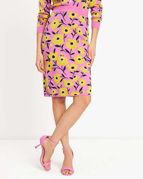 Kate Spade,Sunshine Floral Embellished Pencil Skirt,Sunshine Floral print,Echinacea Flower