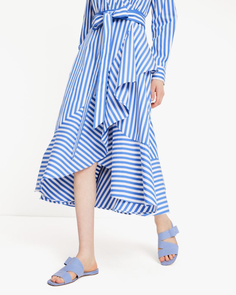 Kate Spade,Julia Stripe Wrap Dress,Wear to Work,Wild Blue Iris/Fresh